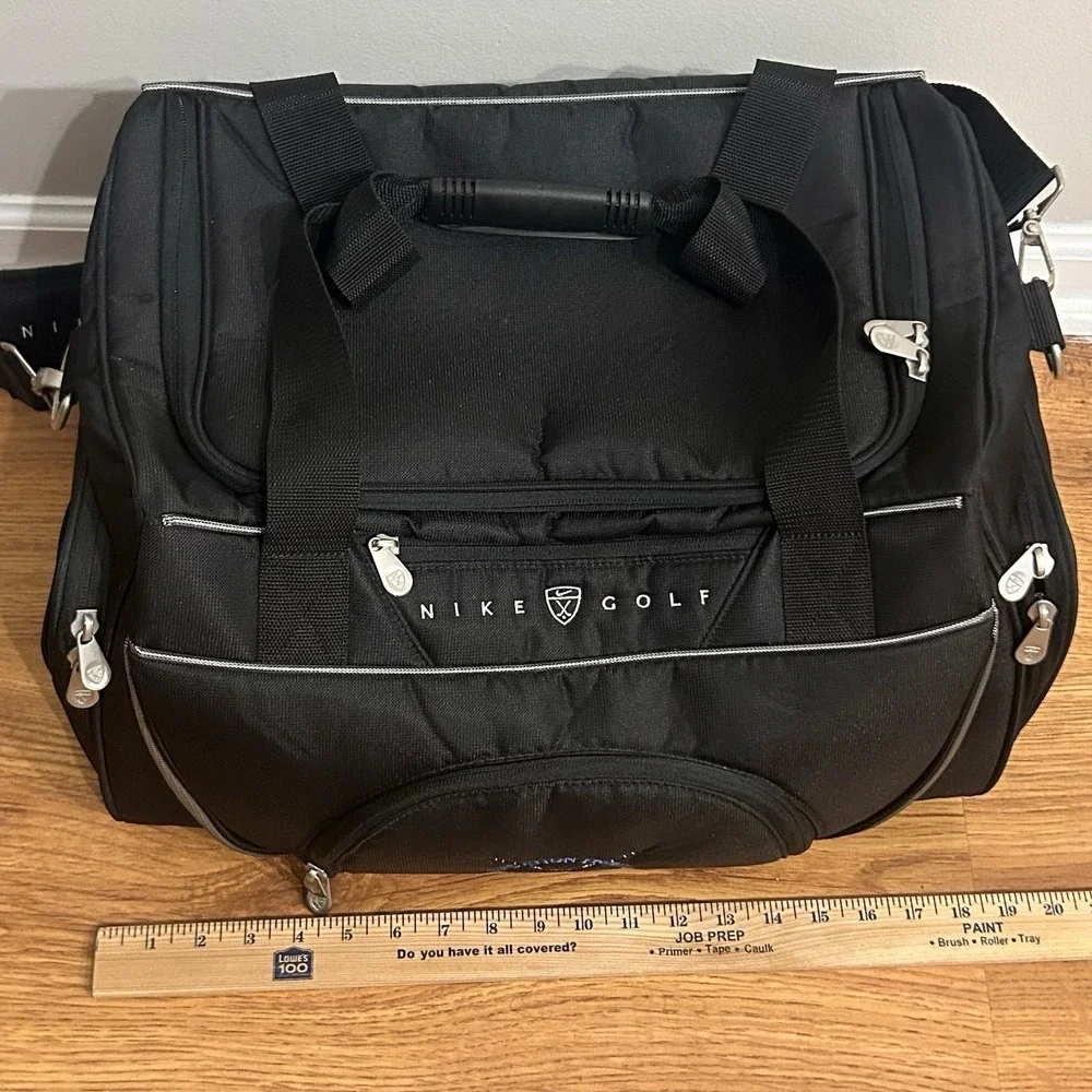 Nike Golf Duffel Bag Black Travel Gym Bag Foundation Fighting Blindness Logo